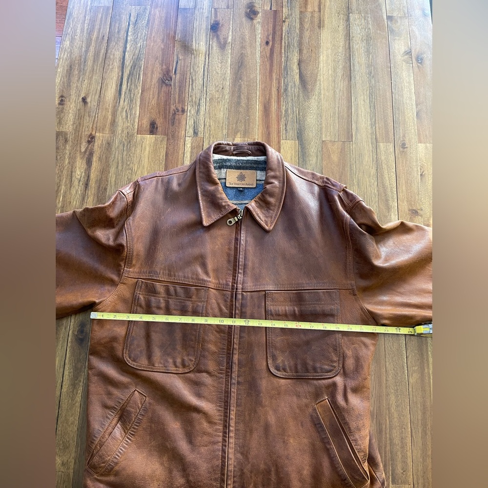 The Territory Ahead Brown Leather Bomber Jacket - Picture 10 of 13